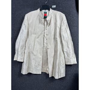 VTG St Michael Marks & Spencer Jacket Women 18 UK 14 US Linen Blend Longline 90s